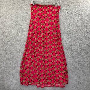 LuLaRoe Maxi Skirt Pink Black Green Geometric Print Artsy Women's‎ Small